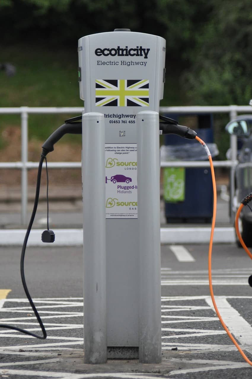 a modern EV charging station